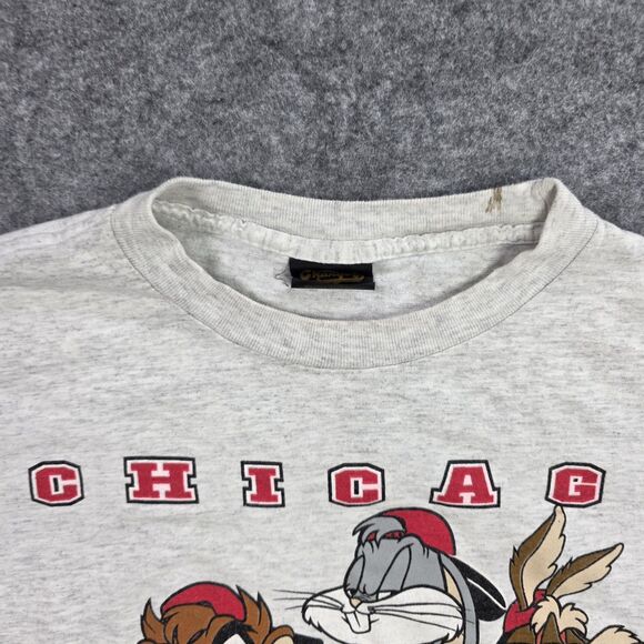 Vintage Chicago Bulls Shirt Mens XL NBA Basketball Looney Tunes Bugs Bunny 90s - Picture 3 of 8